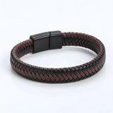 Brown Braided Leather Wrap Bracelet for Men Infinity Bracelet