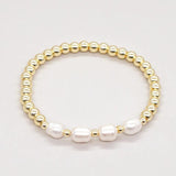 7mm Freshwater Pearl Bracelet with Colored Stone Beads