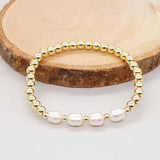 7mm Freshwater Pearl Bracelet with Colored Stone Beads