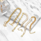 Cuban Link Chain Crystal Bracelet Coffee Beans Tennis