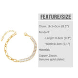 Cuban Link Chain Crystal Bracelet Coffee Beans Tennis