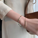 Dark Green Beads Double-Layer Bracelet for Women