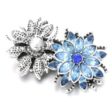 6pcs DIY Crystal Flower Snap Buttons for 18mm Snap Bracelets Women Jewelry