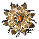6pcs DIY Crystal Flower Snap Buttons for 18mm Snap Bracelets Women Jewelry