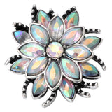 6pcs DIY Crystal Flower Snap Buttons for 18mm Snap Bracelets Women Jewelry