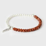 Silver Angel Wings Charm Bracelet Natural Stone Beaded Jewelry Gift