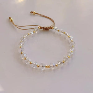 Crystal Beaded Bracelet with Smile Charm