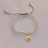 Crystal Beaded Bracelet with Smile Charm