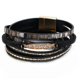 Bohemian Double Wrapped Leather Bracelet Vintage Womens