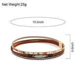 Bohemian Double Wrapped Leather Bracelet Vintage Womens