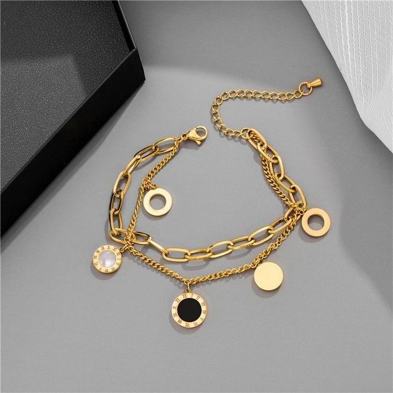 Stainless Steel Roman Numerals Bracelet