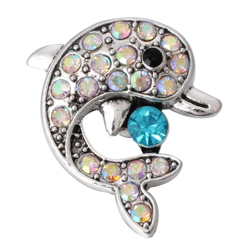 6pcs Rhinestone Snap Button Bee Bird Panda Frog Owl Charm for 18mm Snap Jewelry