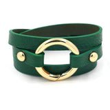 Kirykle Geometric Girl Print Leather Bracelet Vintage Bangle