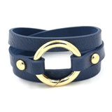 Kirykle Geometric Girl Print Leather Bracelet Vintage Bangle