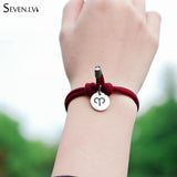 12 Constellation Stainless Steel Couple Bracelet Set Zodiac Bracelets