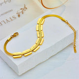 316L Stainless Steel Square Geometric Bracelet Snake Chain Wrist Jewelry