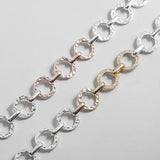 Two Tone Geometric Link Chain Bracelet for Women