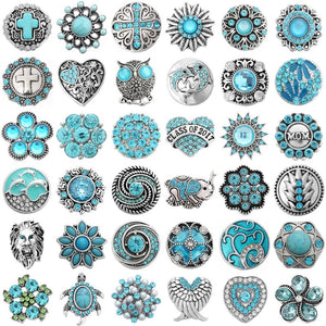 6pcs Snap Button Jewelry Rhinestone Owl Elephant Flower Fit 18mm Bracelets