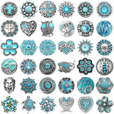 6pcs Snap Button Jewelry Rhinestone Owl Elephant Flower Fit 18mm Bracelets