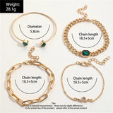Vintage Snake Green Crystal Wrist Bracelets for Women Charms Chains