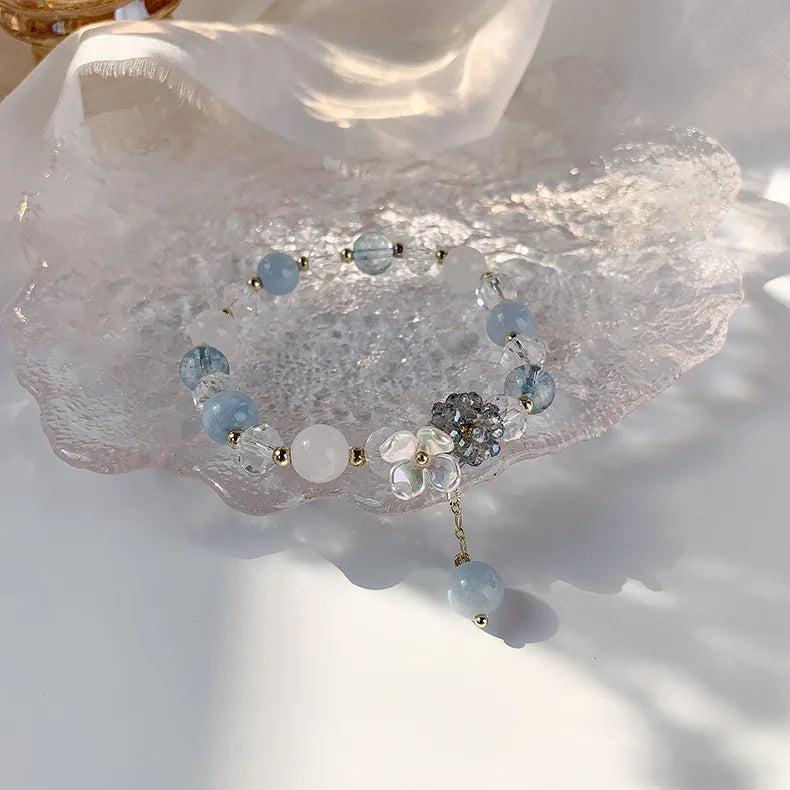 Sweet Shell Pearl Beaded Charm Bracelet Flower Jewelry