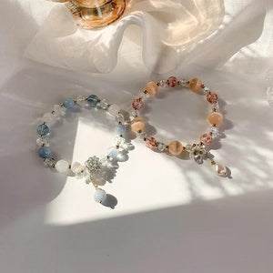 Sweet Shell Pearl Beaded Charm Bracelet Flower Jewelry