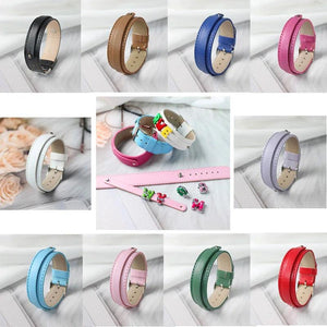10pcs 18x210mm Copy Leather Wristband with 8mm Slide Bar