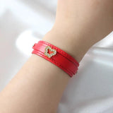 10pcs 18x210mm Copy Leather Wristband with 8mm Slide Bar