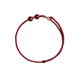 Hand Weave Infinity Symbol Red Rope Bracelet with Buddha Cinnabar Charm