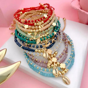 KKBEAD Cube Crystal Beaded Bracelet Jewelry for Women