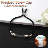 Glass Tube Urn Bracelet With Cord - Memorial Ash Cremation Jewelry