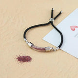 Glass Tube Urn Bracelet With Cord - Memorial Ash Cremation Jewelry