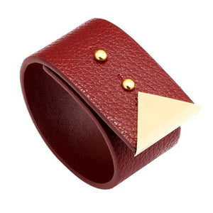Kirykle Women Bangle Charms Crack Leather Bracelet Multicolor Wristband