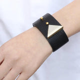 Kirykle Women Bangle Charms Crack Leather Bracelet Multicolor Wristband