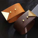 Kirykle Women Bangle Charms Crack Leather Bracelet Multicolor Wristband
