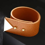 Kirykle Women Bangle Charms Crack Leather Bracelet Multicolor Wristband