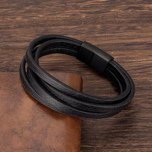Men's Stainless Steel Leather Punk Bracelet