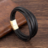 Men's Stainless Steel Leather Punk Bracelet