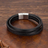 Men's Stainless Steel Leather Punk Bracelet