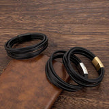 Men's Stainless Steel Leather Punk Bracelet
