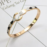 Stainless Steel Snake Crystal Bangle for Women Bracelet Girl Jewelry