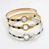 Stainless Steel Snake Crystal Bangle for Women Bracelet Girl Jewelry