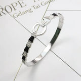 Stainless Steel Snake Crystal Bangle for Women Bracelet Girl Jewelry
