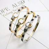 Stainless Steel Snake Crystal Bangle for Women Bracelet Girl Jewelry