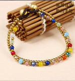 Ethnic Style Stone Bell Bracelet Hand-woven Bangle