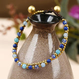 Ethnic Style Stone Bell Bracelet Hand-woven Bangle