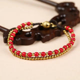 Ethnic Style Stone Bell Bracelet Hand-woven Bangle