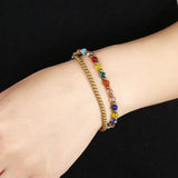 Ethnic Style Stone Bell Bracelet Hand-woven Bangle