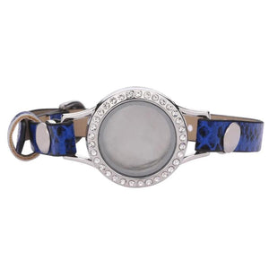30mm Mix Glass Memory Floating Locket Pendant Wrap Bracelet