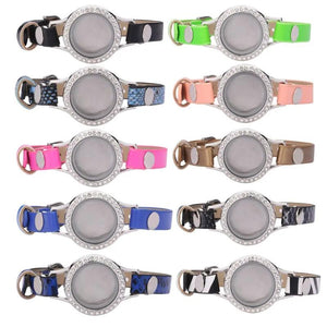30mm Mix Glass Memory Floating Locket Pendant Wrap Bracelet